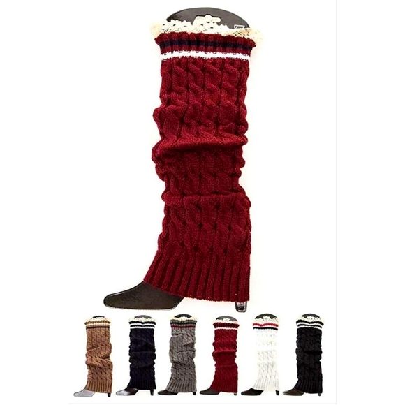 NWT Lace Trim Leg Warmers | Black - Picture 4 of 4